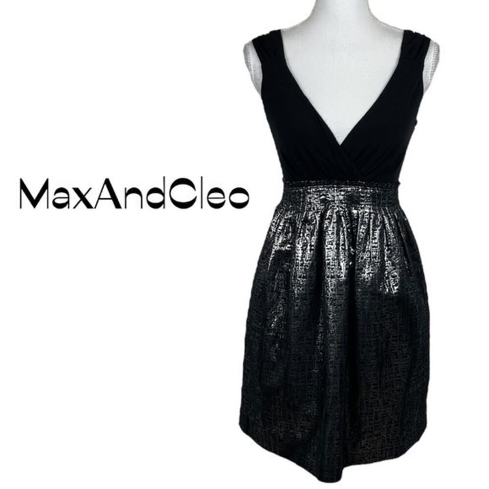Max & Cleo Black Metallic Silver WhimsiGoth Dress NWOT Size 2 - Picture 2 of 13